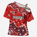 Personalized St. George Illawarra Dragons Cross Shoulder Shirt Aboriginal Pattern with Graffiti Style Design