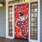 Personalized St. George Illawarra Dragons Door Cover Aboriginal Pattern with Graffiti Style Design