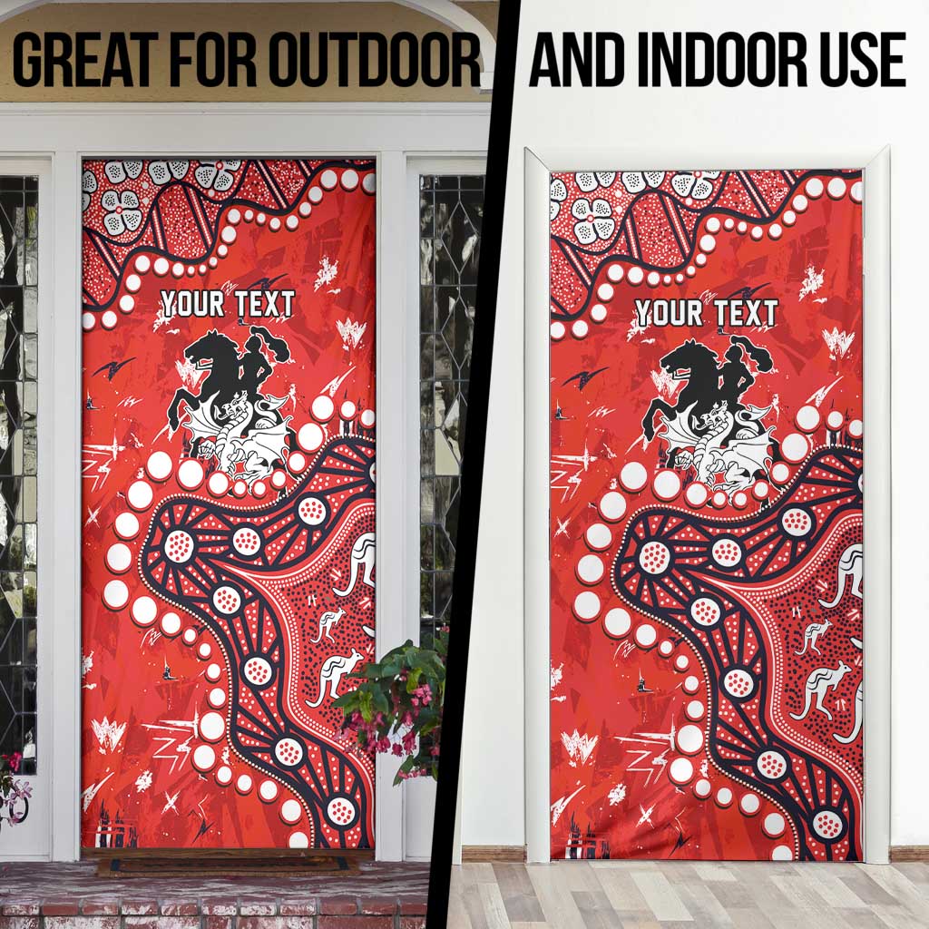 Personalized St. George Illawarra Dragons Door Cover Aboriginal Pattern with Graffiti Style Design
