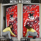 Personalized St. George Illawarra Dragons Door Cover Aboriginal Pattern with Graffiti Style Design