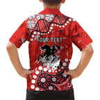 Personalized St. George Illawarra Dragons Family Matching Long Sleeve Bodycon Dress and Hawaiian Shirt Aboriginal Pattern with Graffiti Style Design