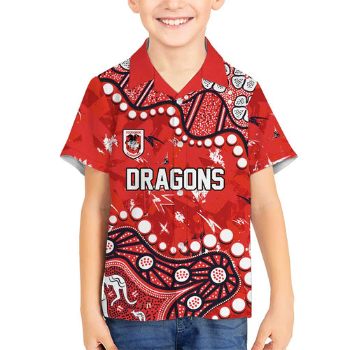 Personalized St. George Illawarra Dragons Family Matching Mermaid Dress and Hawaiian Shirt Aboriginal Pattern with Graffiti Style Design