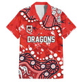 Personalized St. George Illawarra Dragons Family Matching Off The Shoulder Long Sleeve Dress and Hawaiian Shirt Aboriginal Pattern with Graffiti Style Design