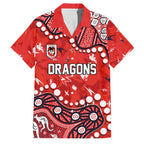 Personalized St. George Illawarra Dragons Family Matching Off The Shoulder Long Sleeve Dress and Hawaiian Shirt Aboriginal Pattern with Graffiti Style Design