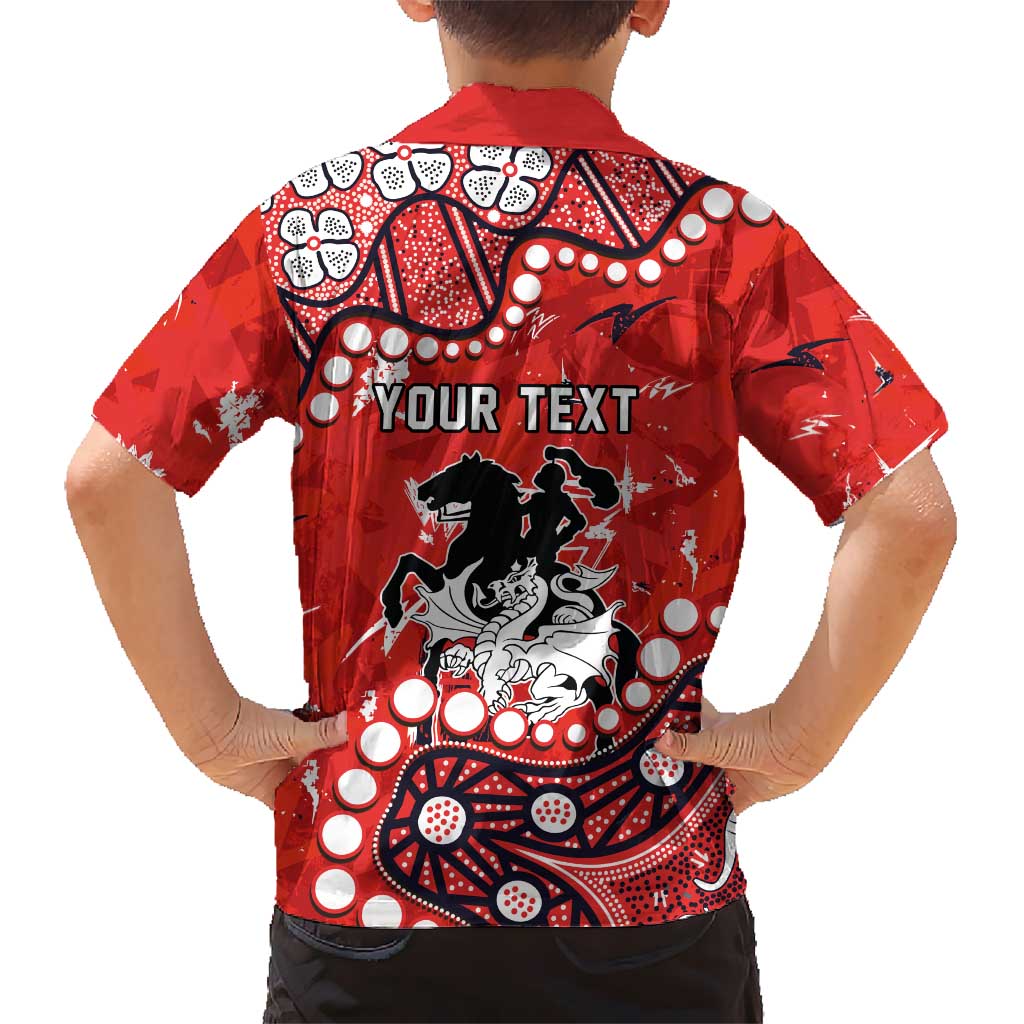Personalized St. George Illawarra Dragons Family Matching Off Shoulder Maxi Dress and Hawaiian Shirt Aboriginal Pattern with Graffiti Style Design