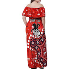 Personalized St. George Illawarra Dragons Family Matching Off Shoulder Maxi Dress and Hawaiian Shirt Aboriginal Pattern with Graffiti Style Design