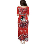 Personalized St. George Illawarra Dragons Family Matching Puletasi and Hawaiian Shirt Aboriginal Pattern with Graffiti Style Design