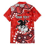 Personalized St. George Illawarra Dragons Family Matching Short Sleeve Bodycon Dress and Hawaiian Shirt Aboriginal Pattern with Graffiti Style Design