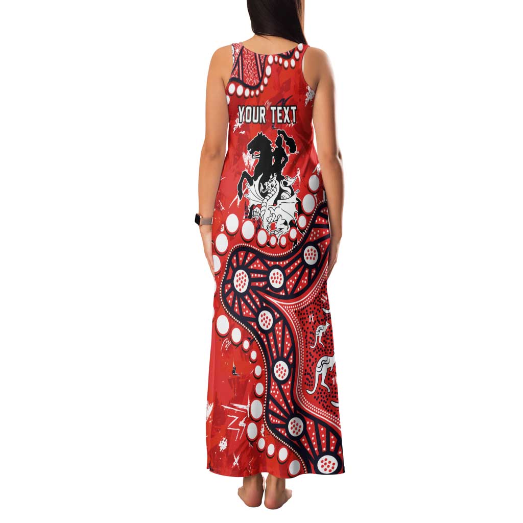 Personalized St. George Illawarra Dragons Family Matching Tank Maxi Dress and Hawaiian Shirt Aboriginal Pattern with Graffiti Style Design