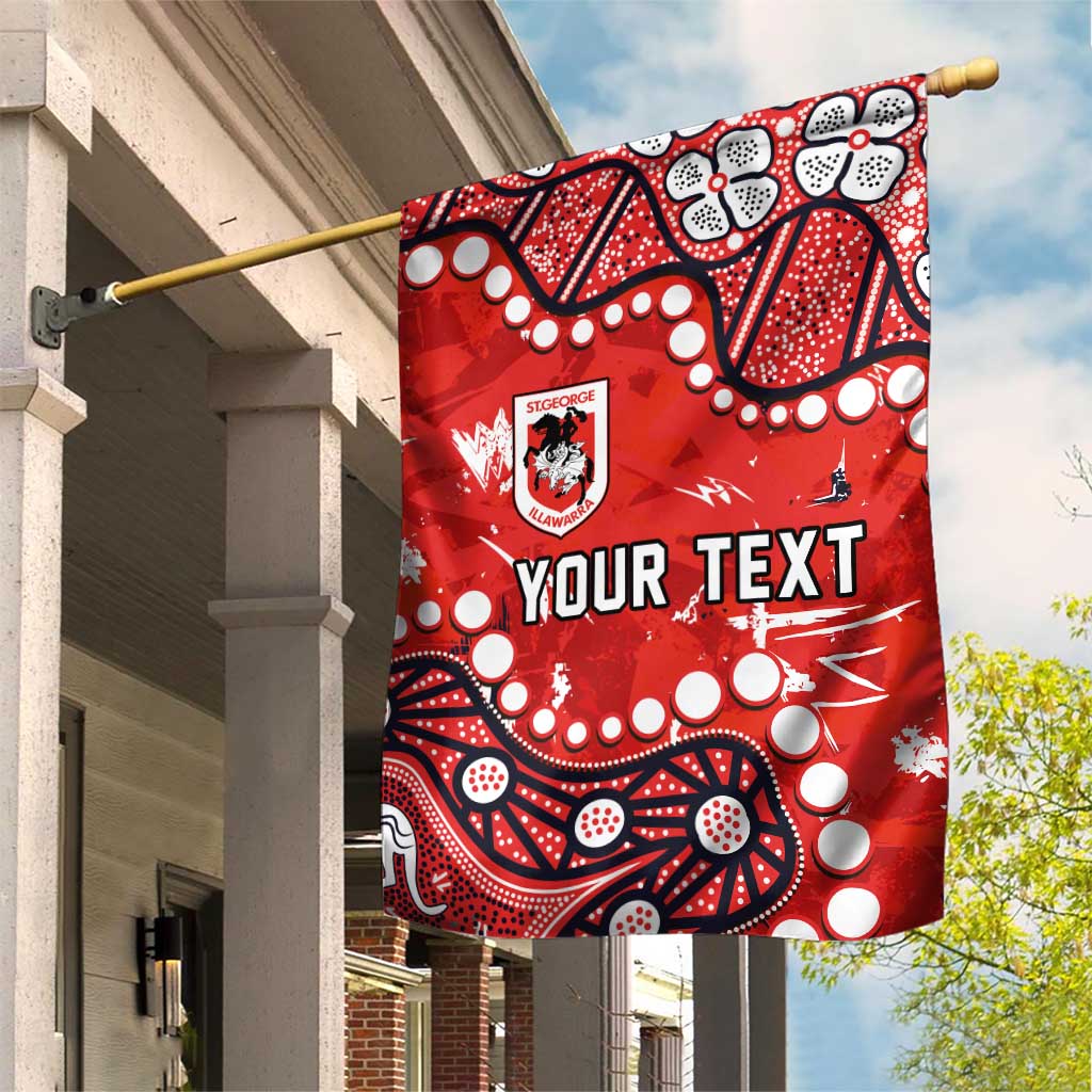 Personalized St. George Illawarra Dragons Garden Flag Aboriginal Pattern with Graffiti Style Design