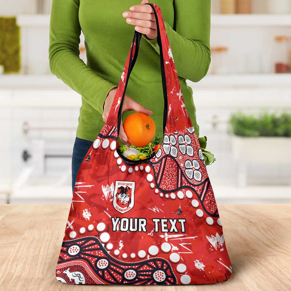 Personalized St. George Illawarra Dragons Grocery Bag Aboriginal Pattern with Graffiti Style Design