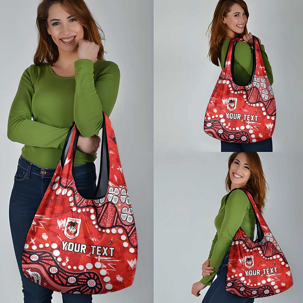 Personalized St. George Illawarra Dragons Grocery Bag Aboriginal Pattern with Graffiti Style Design
