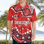 Personalized St. George Illawarra Dragons Hawaiian Shirt Aboriginal Pattern with Graffiti Style Design