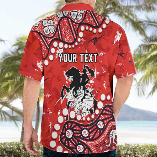 Personalized St. George Illawarra Dragons Hawaiian Shirt Aboriginal Pattern with Graffiti Style Design