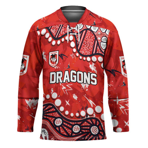 Personalized St. George Illawarra Dragons Hockey Jersey Aboriginal Pattern with Graffiti Style Design