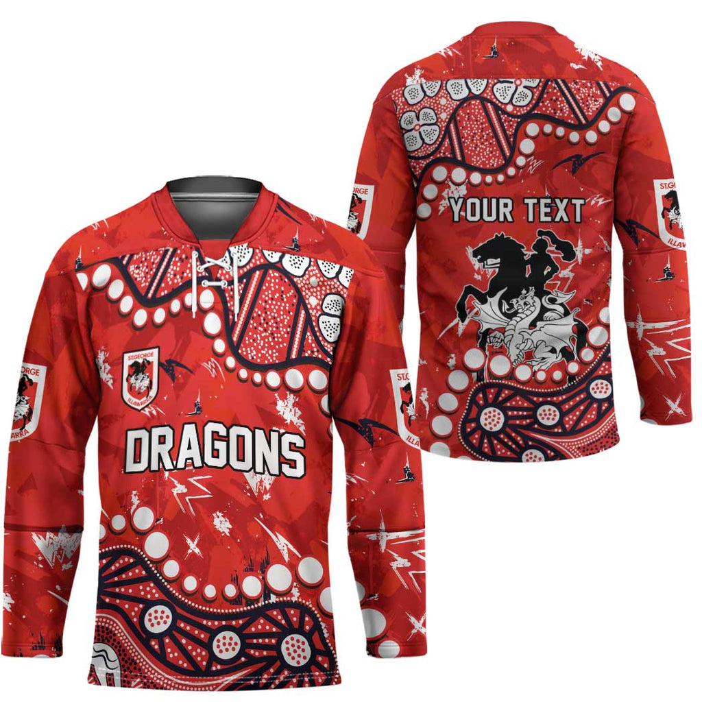Personalized St. George Illawarra Dragons Hockey Jersey Aboriginal Pattern with Graffiti Style Design