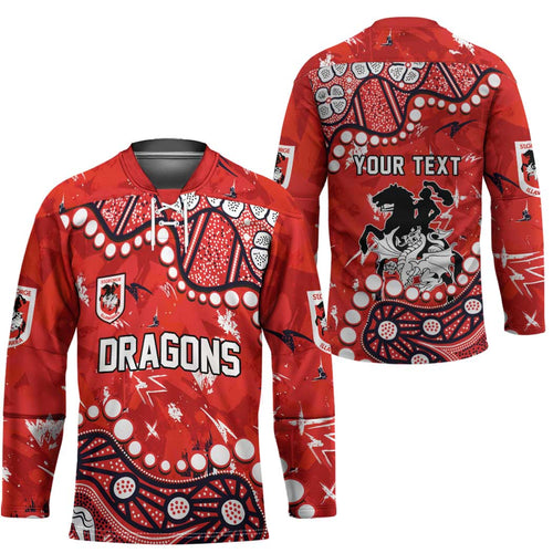 Personalized St. George Illawarra Dragons Hockey Jersey Aboriginal Pattern with Graffiti Style Design