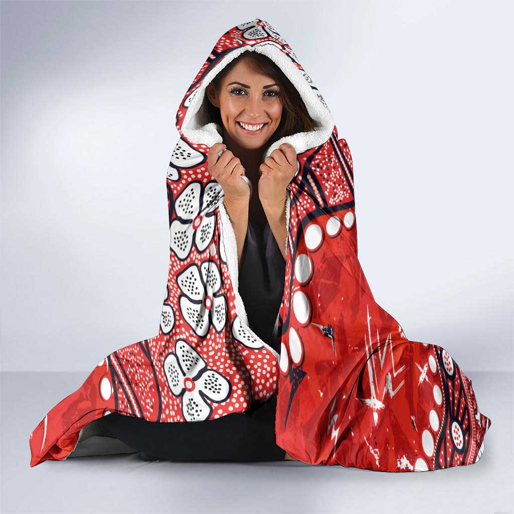 Personalized St. George Illawarra Dragons Hooded Blanket Aboriginal Pattern with Graffiti Style Design