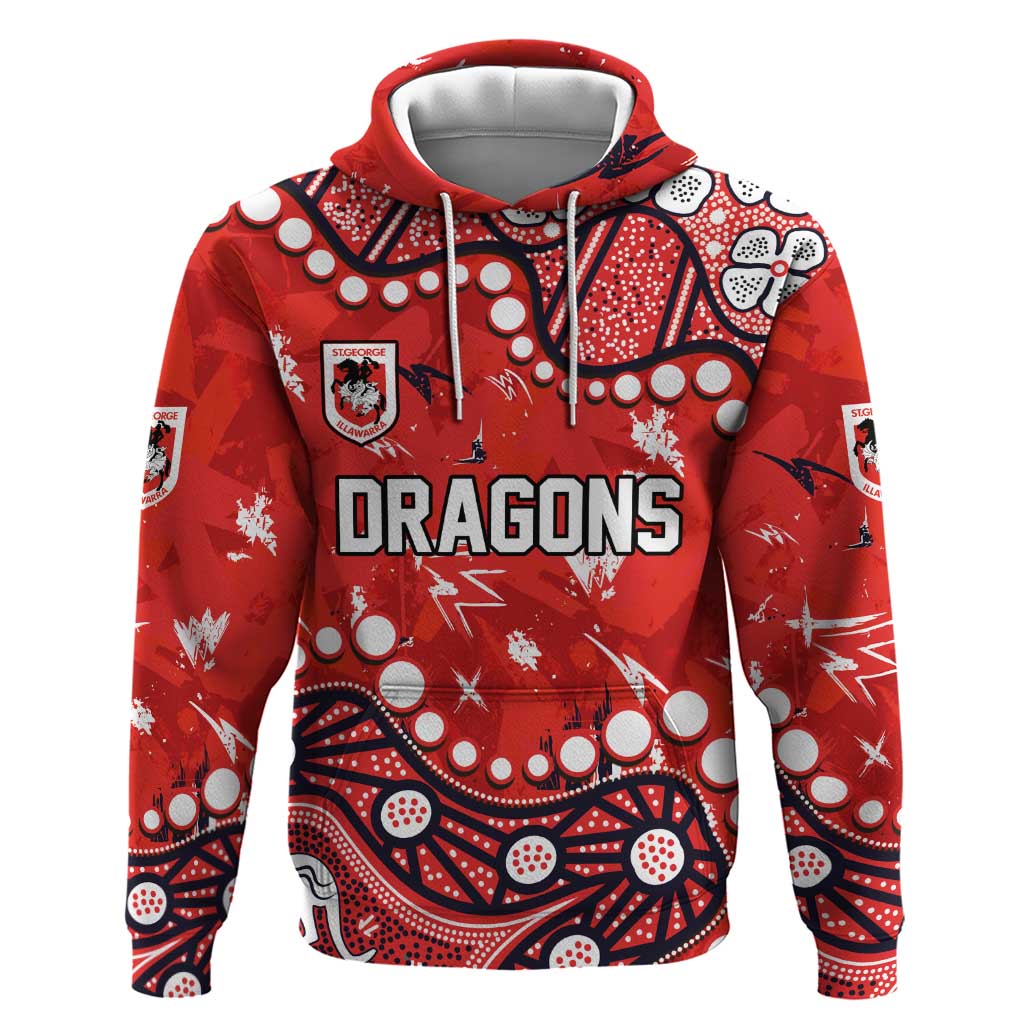 Personalized St. George Illawarra Dragons Hoodie Aboriginal Pattern with Graffiti Style Design