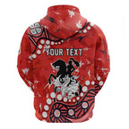 Personalized St. George Illawarra Dragons Hoodie Aboriginal Pattern with Graffiti Style Design
