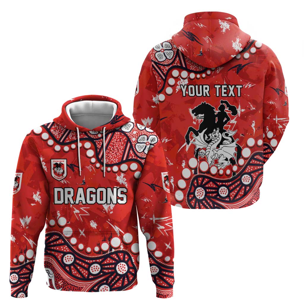 Personalized St. George Illawarra Dragons Hoodie Aboriginal Pattern with Graffiti Style Design