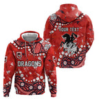 Personalized St. George Illawarra Dragons Hoodie Aboriginal Pattern with Graffiti Style Design