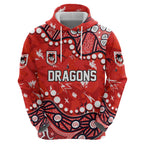 Personalized St. George Illawarra Dragons Hoodie Aboriginal Pattern with Graffiti Style Design