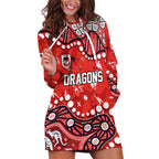 Personalized St. George Illawarra Dragons Hoodie Dress Aboriginal Pattern with Graffiti Style Design