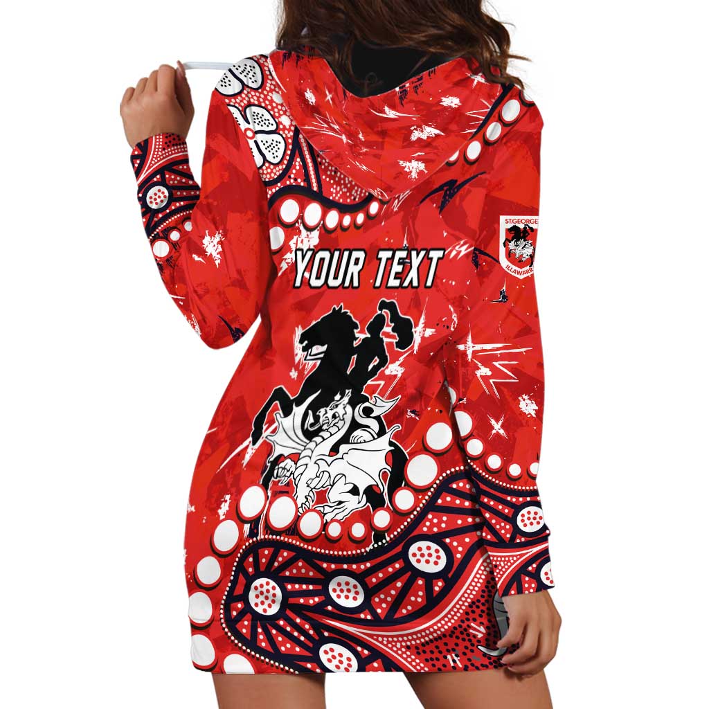 Personalized St. George Illawarra Dragons Hoodie Dress Aboriginal Pattern with Graffiti Style Design