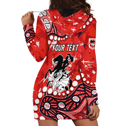 Personalized St. George Illawarra Dragons Hoodie Dress Aboriginal Pattern with Graffiti Style Design