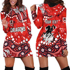 Personalized St. George Illawarra Dragons Hoodie Dress Aboriginal Pattern with Graffiti Style Design