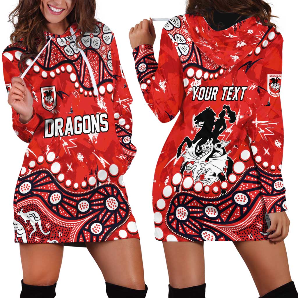 Personalized St. George Illawarra Dragons Hoodie Dress Aboriginal Pattern with Graffiti Style Design