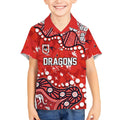 Personalized St. George Illawarra Dragons Kid Hawaiian Shirt Aboriginal Pattern with Graffiti Style Design