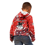 Personalized St. George Illawarra Dragons Kid Hoodie Aboriginal Pattern with Graffiti Style Design