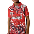 Personalized St. George Illawarra Dragons Kid Polo Shirt Aboriginal Pattern with Graffiti Style Design