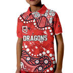 Personalized St. George Illawarra Dragons Kid Polo Shirt Aboriginal Pattern with Graffiti Style Design