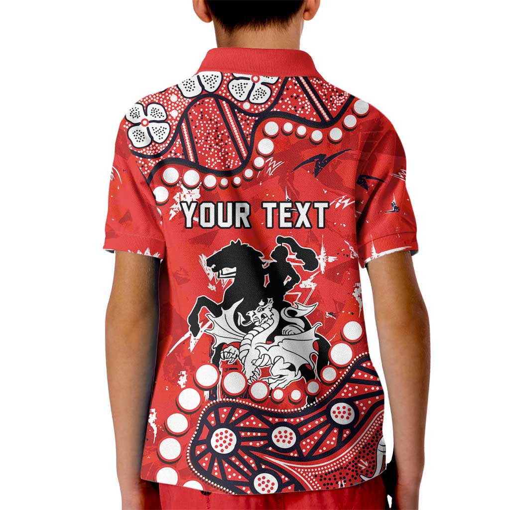 Personalized St. George Illawarra Dragons Kid Polo Shirt Aboriginal Pattern with Graffiti Style Design