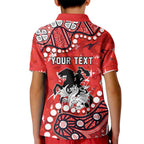 Personalized St. George Illawarra Dragons Kid Polo Shirt Aboriginal Pattern with Graffiti Style Design