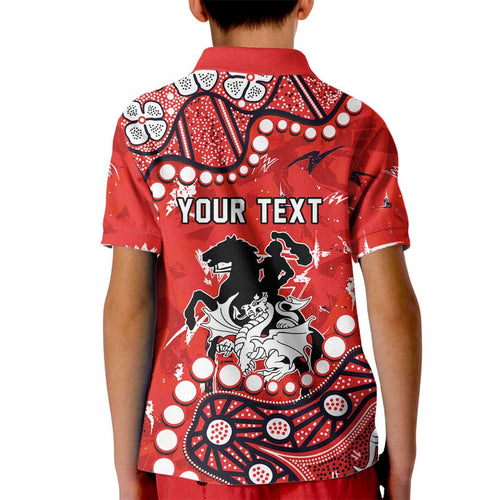 Personalized St. George Illawarra Dragons Kid Polo Shirt Aboriginal Pattern with Graffiti Style Design