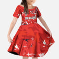 Personalized St. George Illawarra Dragons Kid Short Sleeve Dress Aboriginal Pattern with Graffiti Style Design
