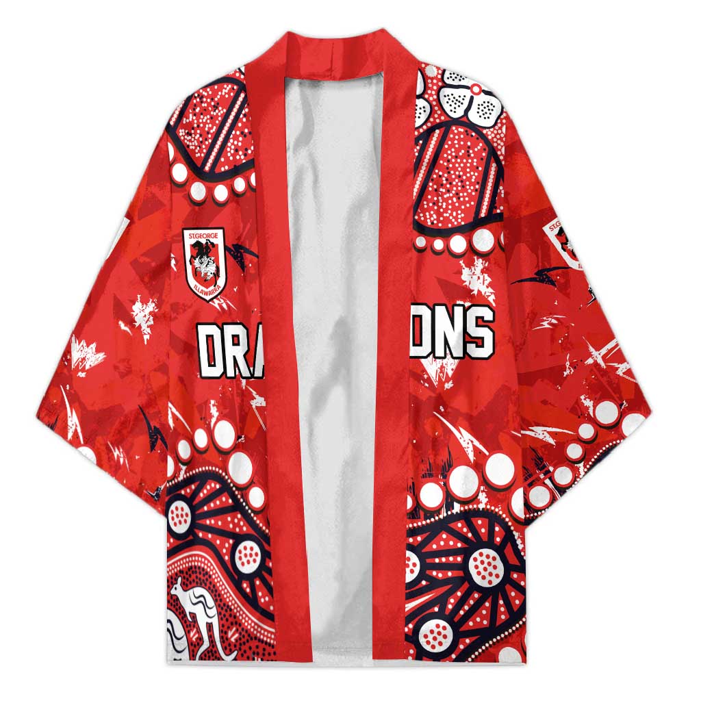 Personalized St. George Illawarra Dragons Kimono Aboriginal Pattern with Graffiti Style Design
