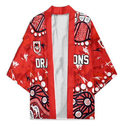Personalized St. George Illawarra Dragons Kimono Aboriginal Pattern with Graffiti Style Design