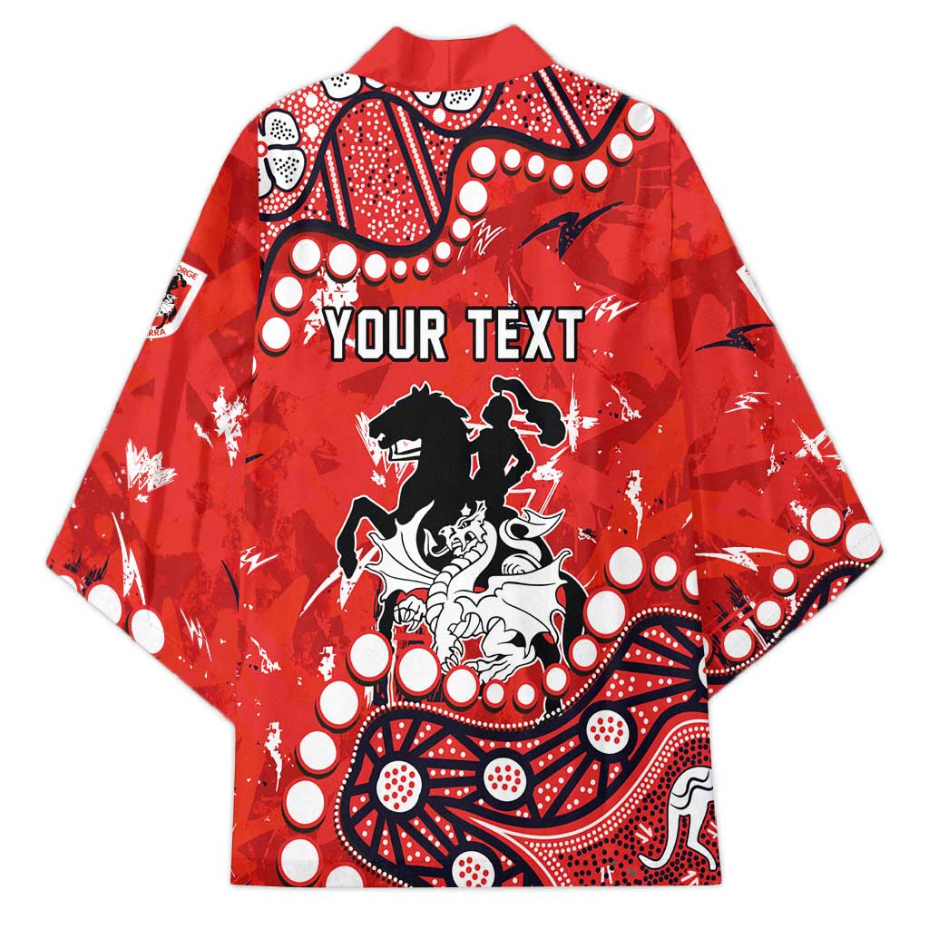 Personalized St. George Illawarra Dragons Kimono Aboriginal Pattern with Graffiti Style Design