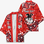 Personalized St. George Illawarra Dragons Kimono Aboriginal Pattern with Graffiti Style Design