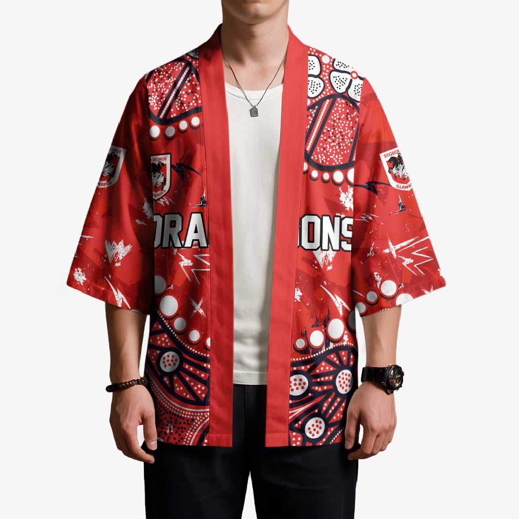 Personalized St. George Illawarra Dragons Kimono Aboriginal Pattern with Graffiti Style Design