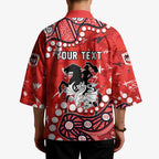 Personalized St. George Illawarra Dragons Kimono Aboriginal Pattern with Graffiti Style Design