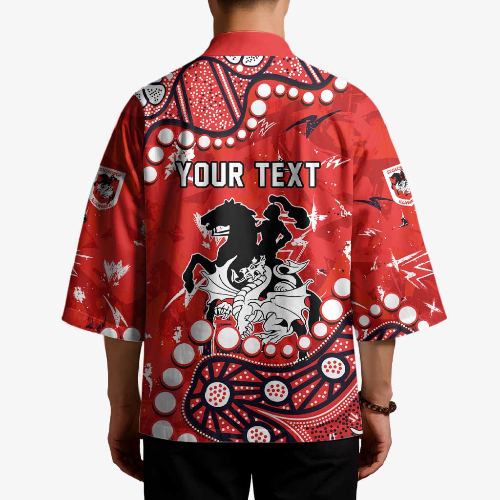 Personalized St. George Illawarra Dragons Kimono Aboriginal Pattern with Graffiti Style Design