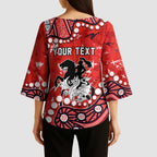 Personalized St. George Illawarra Dragons Kimono Sleeve Blouse Aboriginal Pattern with Graffiti Style Design