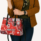 Personalized St. George Illawarra Dragons Leather Bag Aboriginal Pattern with Graffiti Style Design
