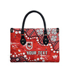 Personalized St. George Illawarra Dragons Leather Bag Aboriginal Pattern with Graffiti Style Design